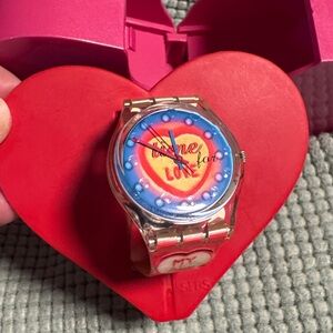 Swatch watch TIME FOR LOVE with case and tag circa 1999 Vintage Valentine